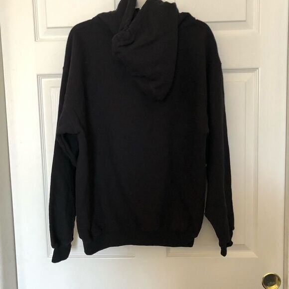 Nice Black One Size Thick Hoodie with Front Print - Picture 2 of 5